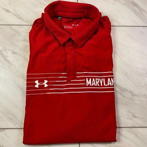 Under Armour University of Maryland Golf Polo Red Terps Medium M